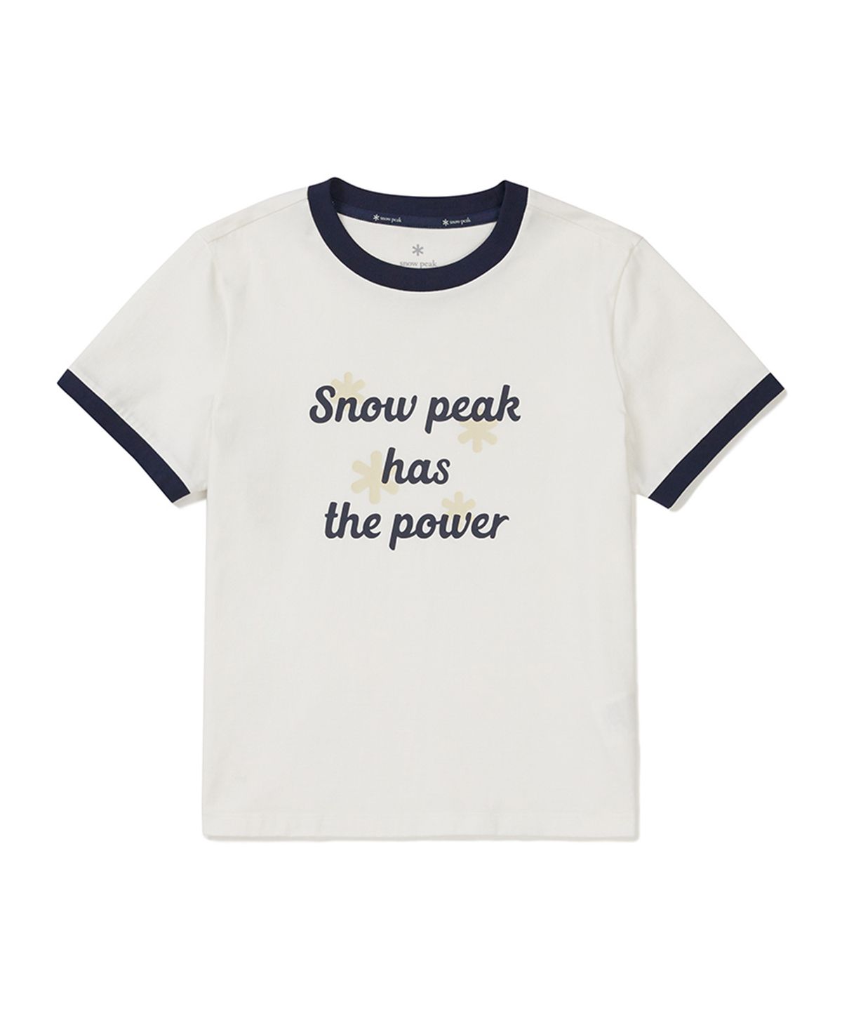 스노우피크 어패럴(SNOWPEAK APPAREL) 코튼 여성 링거 반팔 티셔츠 (S25MWFTS63) Off White