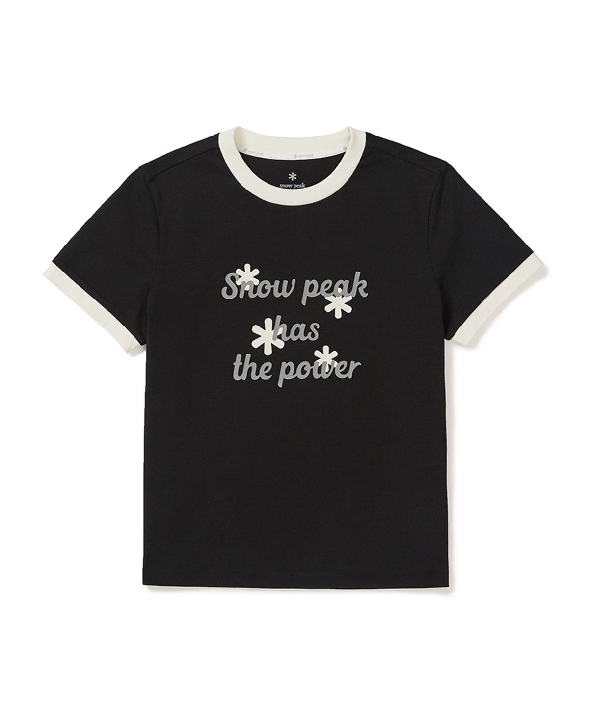 스노우피크 어패럴(SNOWPEAK APPAREL) 코튼 여성 링거 반팔 티셔츠 (S25MWFTS63) Black