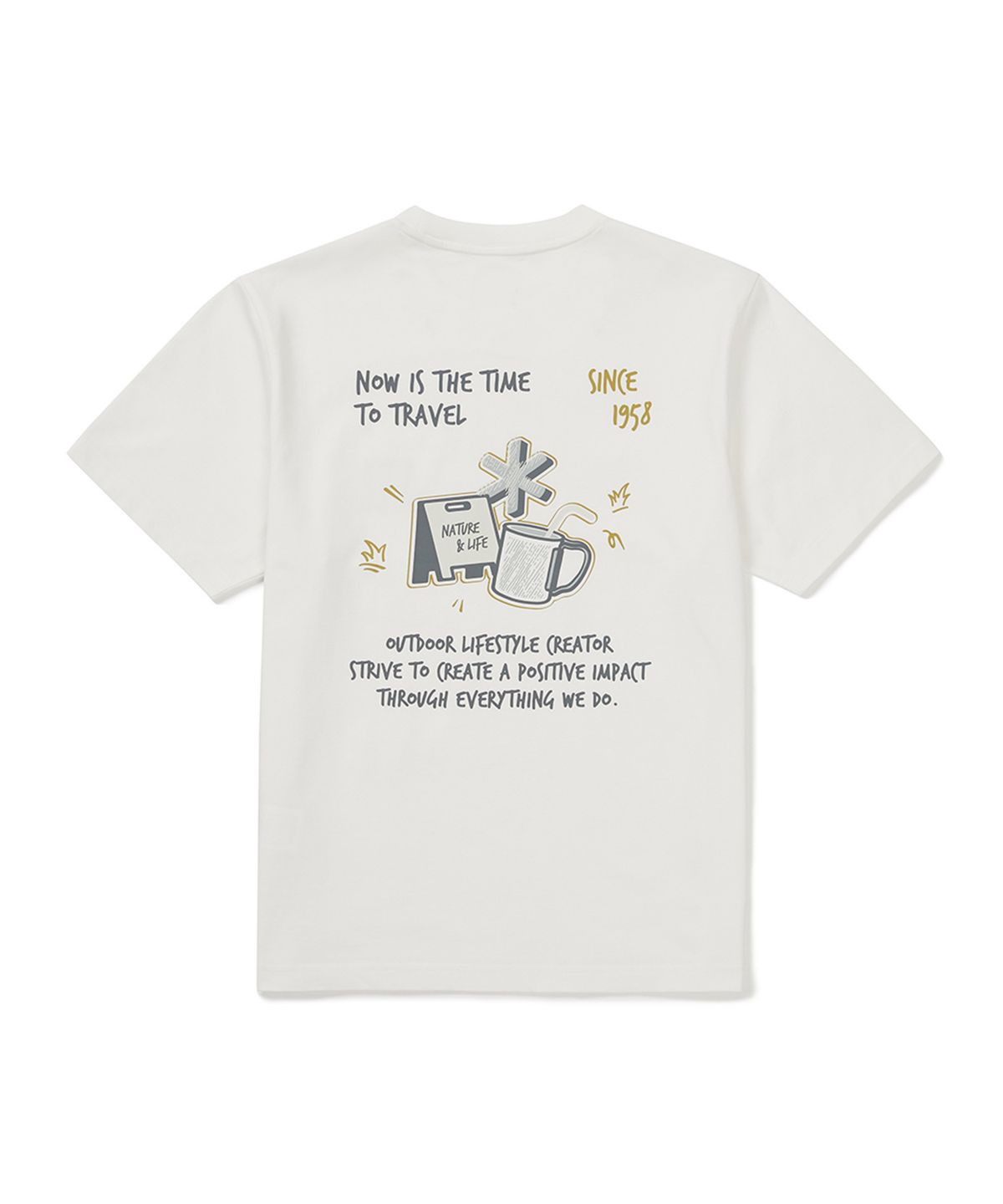 스노우피크 어패럴(SNOWPEAK APPAREL) 에어로쿨 머그 반팔 티셔츠 (S25MMFTS74) Off White
