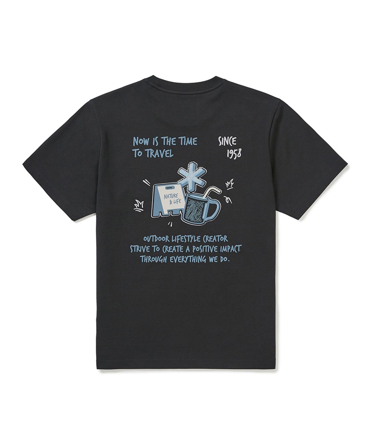 스노우피크 어패럴(SNOWPEAK APPAREL) 에어로쿨 머그 반팔 티셔츠 (S25MMFTS74) Dark Charcoal