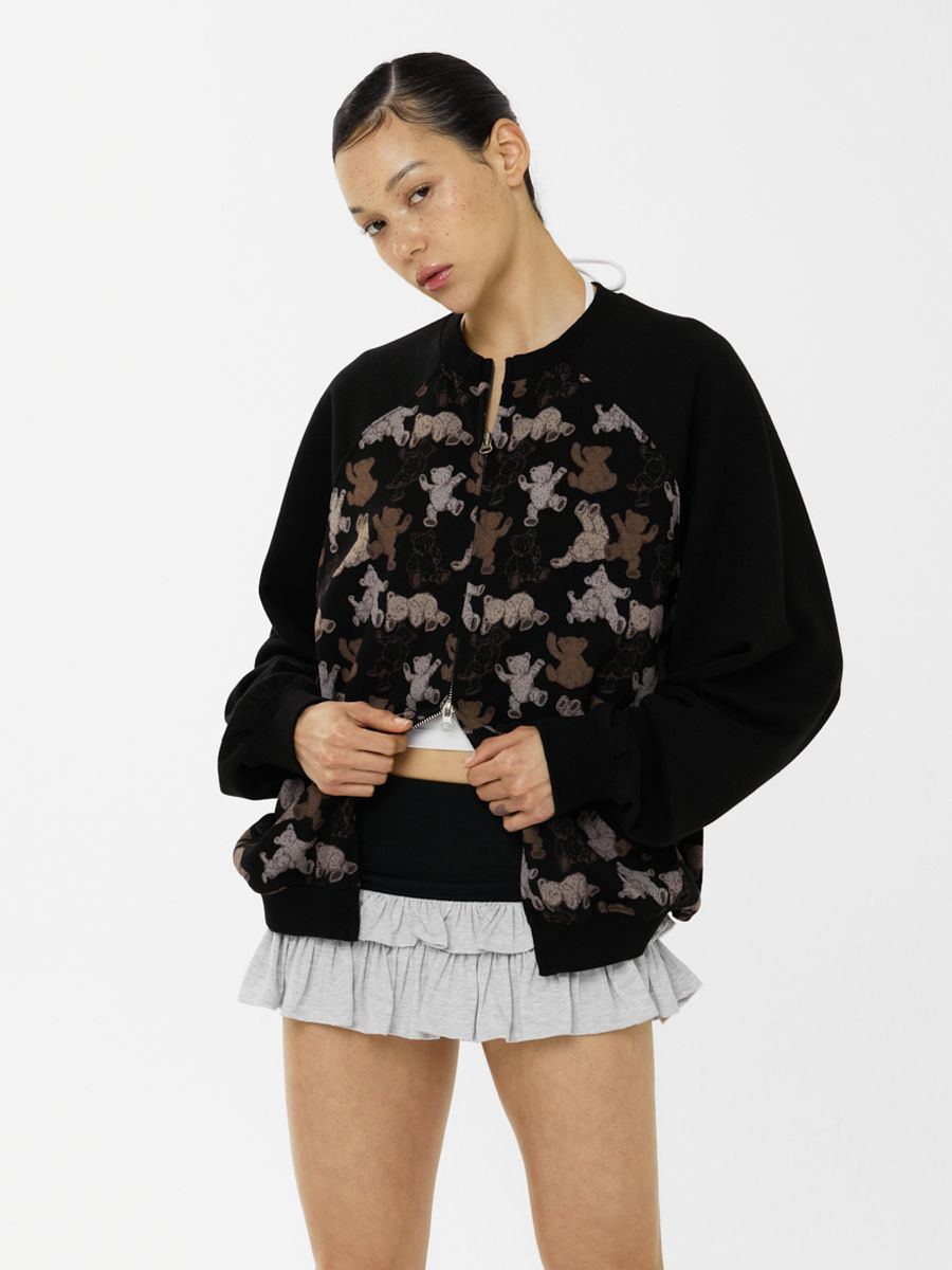 GLOWNY ♥ TEDDY JERSEY ZIP UP /追跡付 MUSINSA公式 | GLOWNY TEDDY JERSEY ZIP UP (2 Colors)