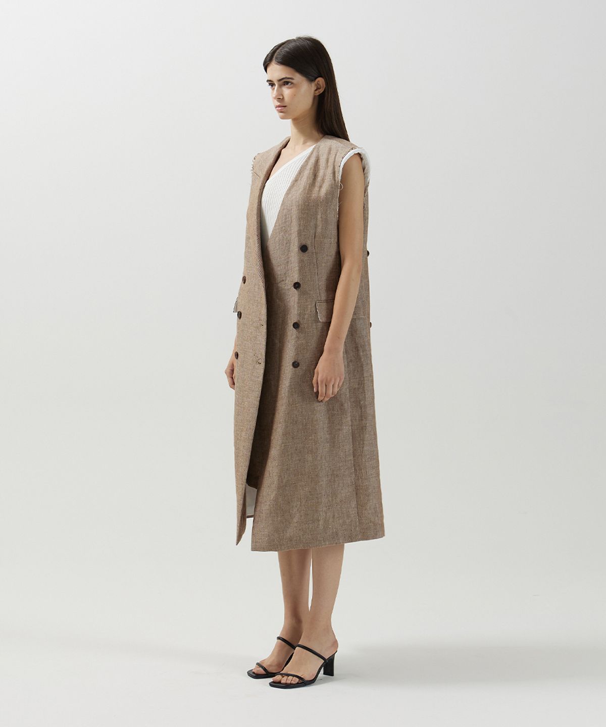 므아므(MMAM) Linen origami long vest
