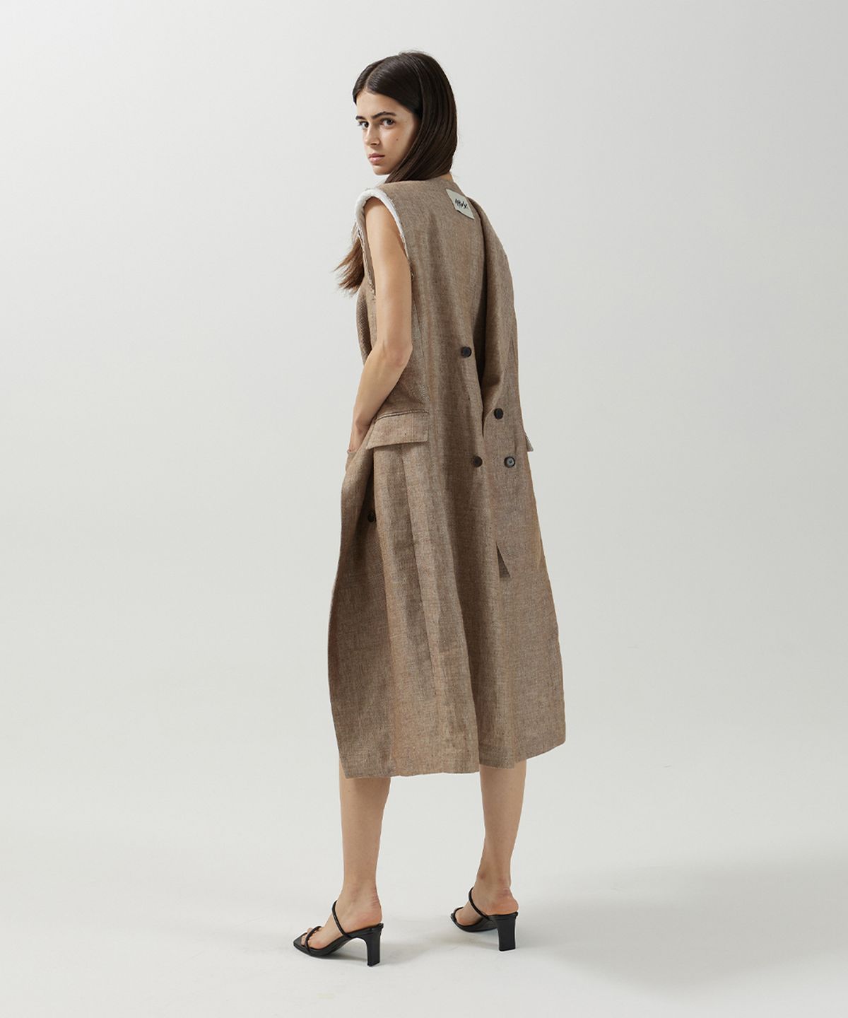 므아므(MMAM) Linen origami long vest