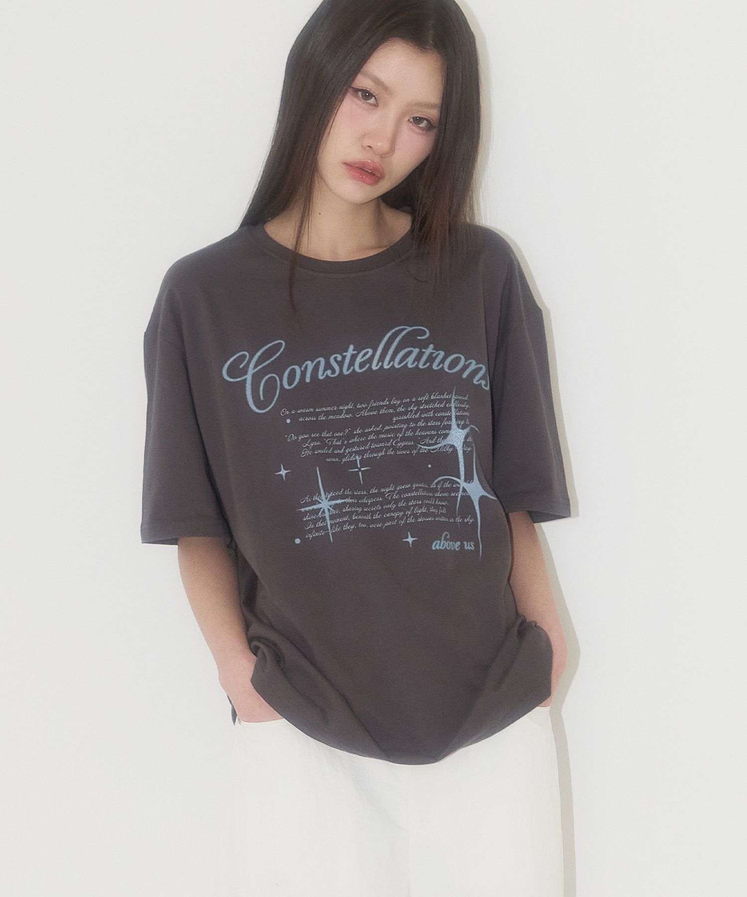 ★ILLIGO★ Lettering overfit t-shirt black MUSINSA | ILLIGO Lettering Overfit T-Shirt Charcoal
