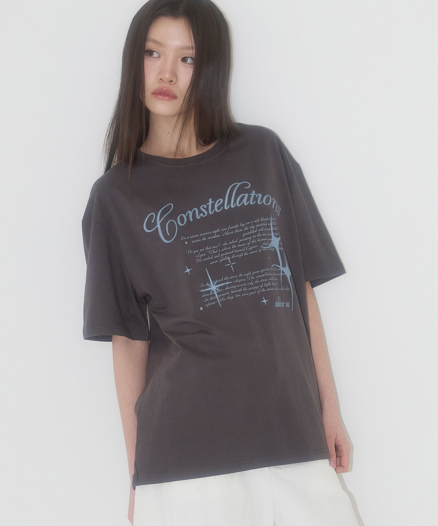 ★ILLIGO★ Lettering Overfit T-Shirt Charcoal 25SMTOP25CH MUSINSA | ILLIGO Lettering Overfit T-Shirt Charcoal