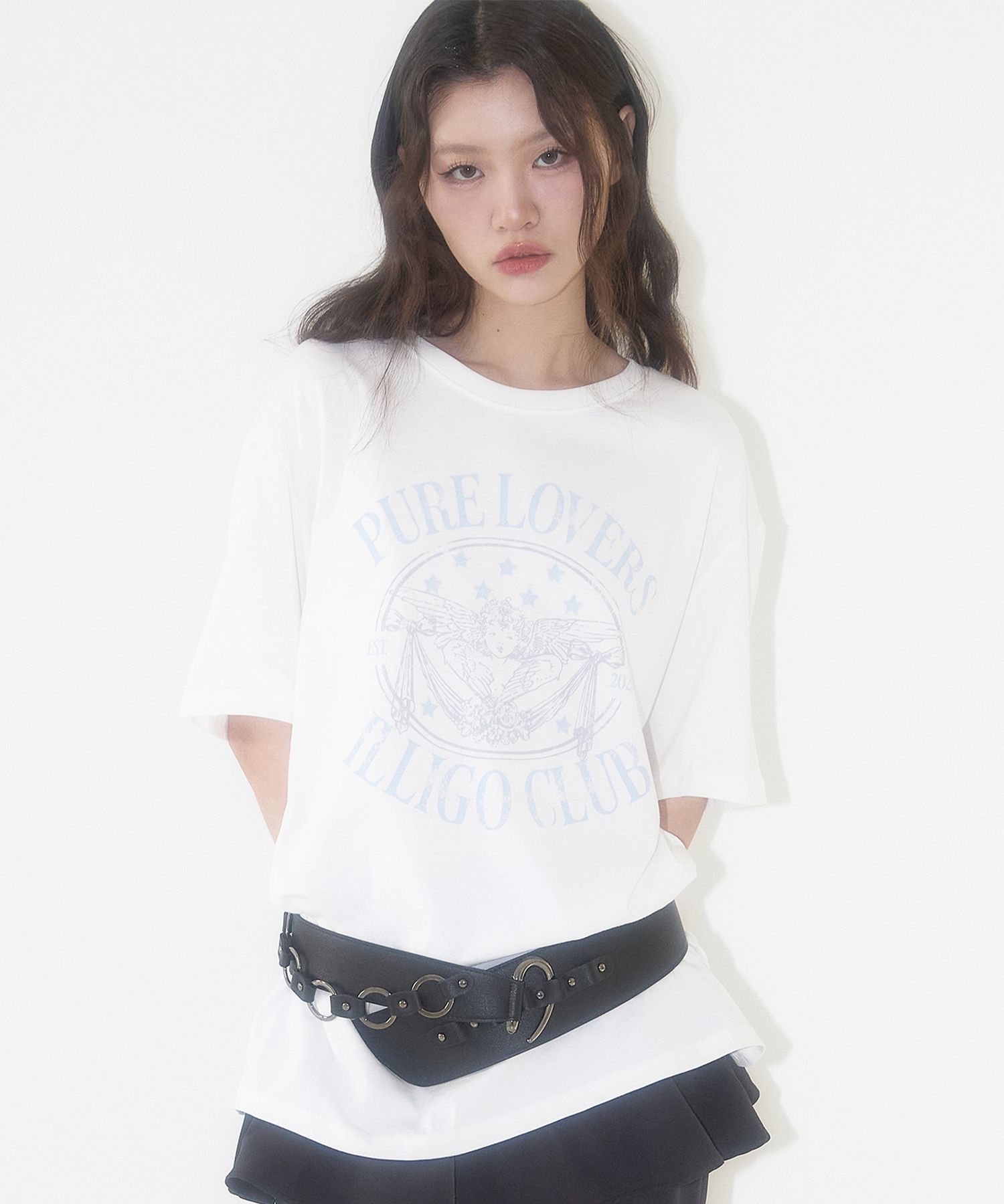 ★ILLIGO★ Pure Angel Overfit T-Shirt White 25SMTOP27WH MUSINSA | ILLIGO Pure Angel Overfit T-Shirt White