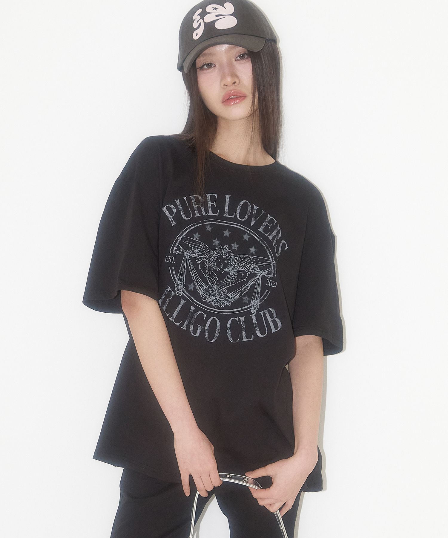 Tシャツ・カットソー ILLIGO Pure Angel Overfit T-Shirt 5BMR0223 MUSINSA | ILLIGO Pure Angel Overfit T-Shirt Black