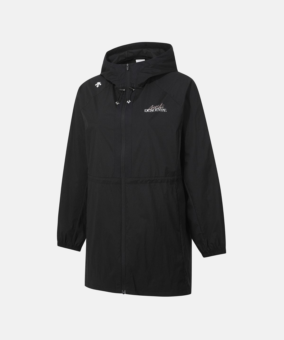 데상트(DESCENTE) 우먼스 시어 롱 바람막이 블랙(SQ122PWB32)