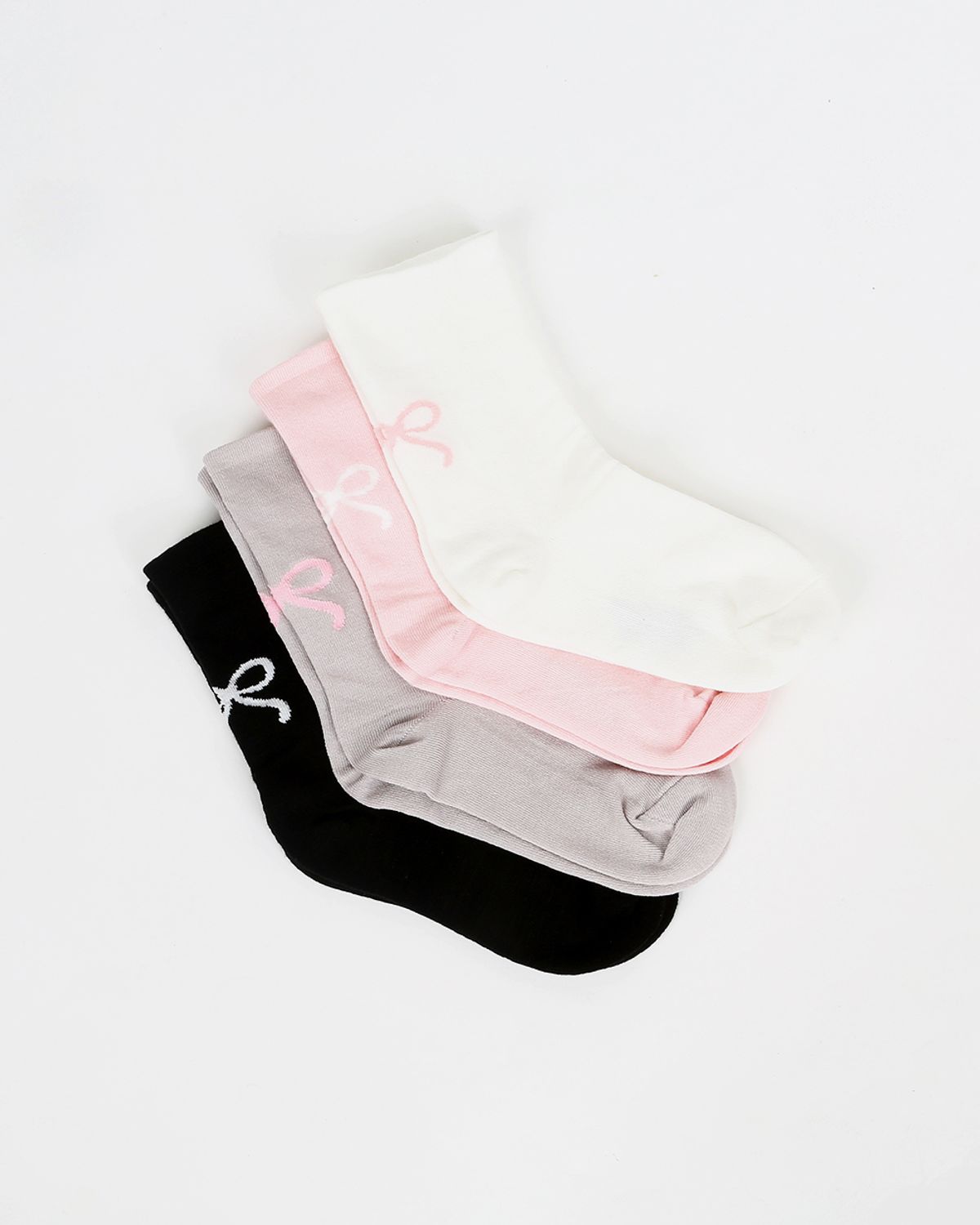 삭스에이(SOCKSA) [4PACK] 리본 발목조임없는 무압박 순면 도톰 2올 시그니처 168N 여성양말