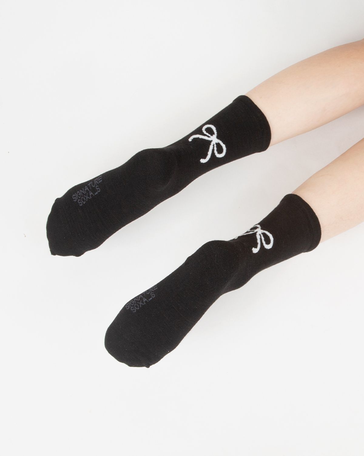 삭스에이(SOCKSA) [4PACK] 리본 발목조임없는 무압박 순면 도톰 2올 시그니처 168N 여성양말