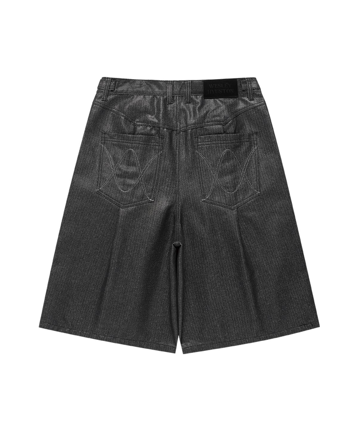 웨슬리 휴스턴(WESLEYHYUSTON) Herringbone glow denim bermuda pants black