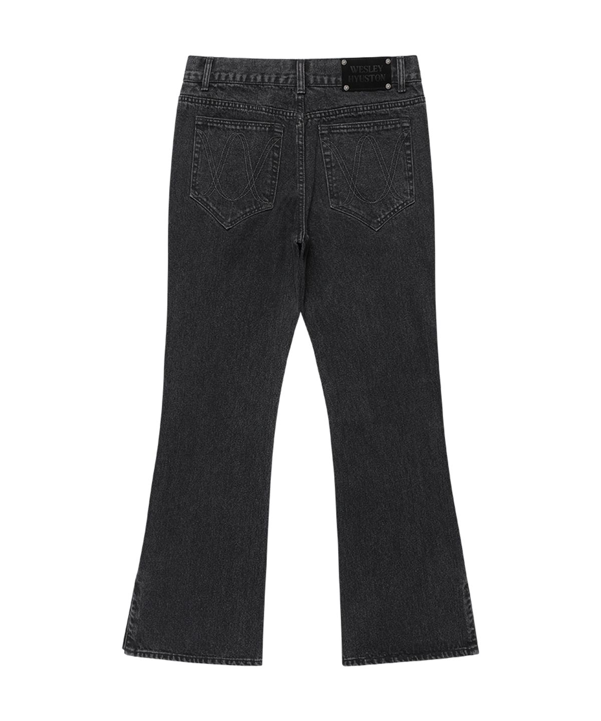 웨슬리 휴스턴(WESLEYHYUSTON) Sleek zipper detail boots cut denim pants black