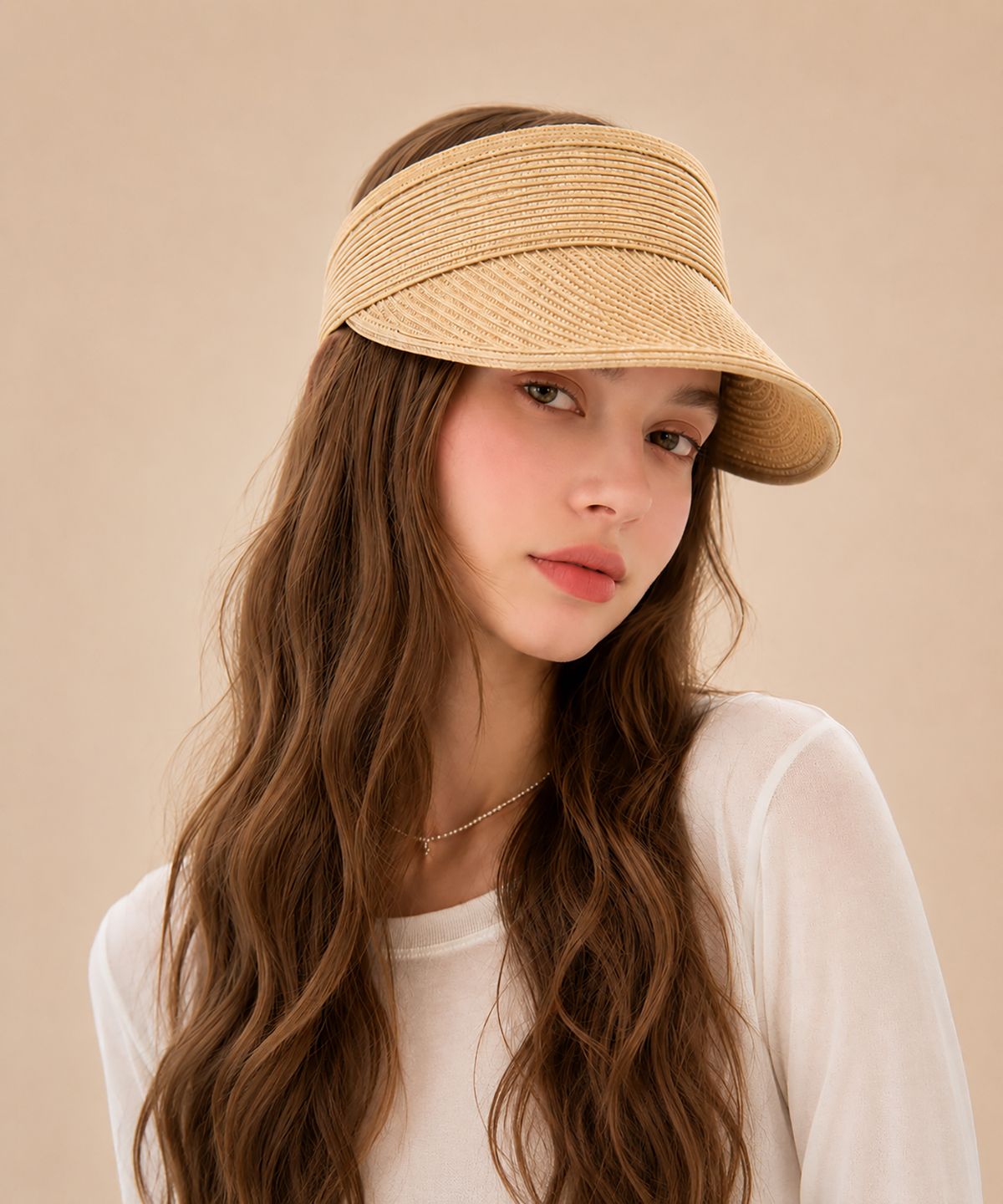 바스카라(VASCARA) Latin Raffia Sun Visor Cap (4colors)