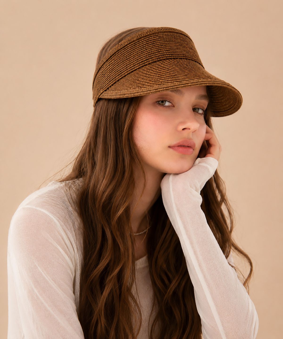 바스카라(VASCARA) Latin Raffia Sun Visor Cap (4colors)