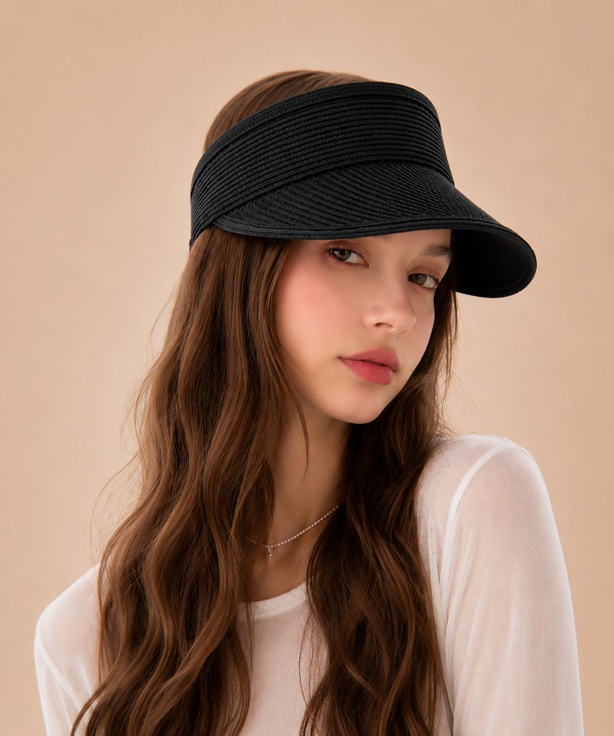 바스카라(VASCARA) Latin Raffia Sun Visor Cap (4colors)