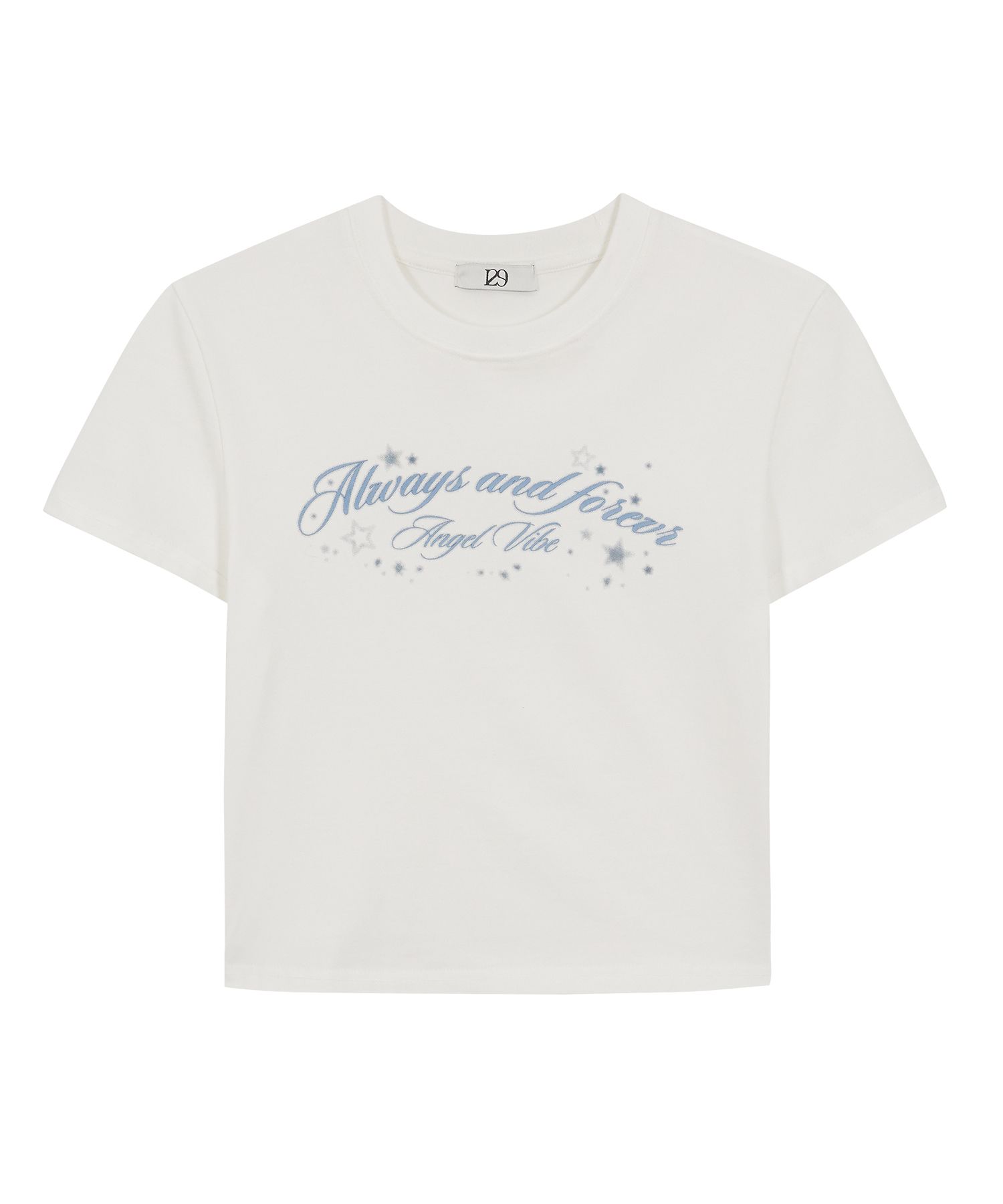 MUSINSA | ILLIGO Star Lettering Fitted T-Shirt White Blue