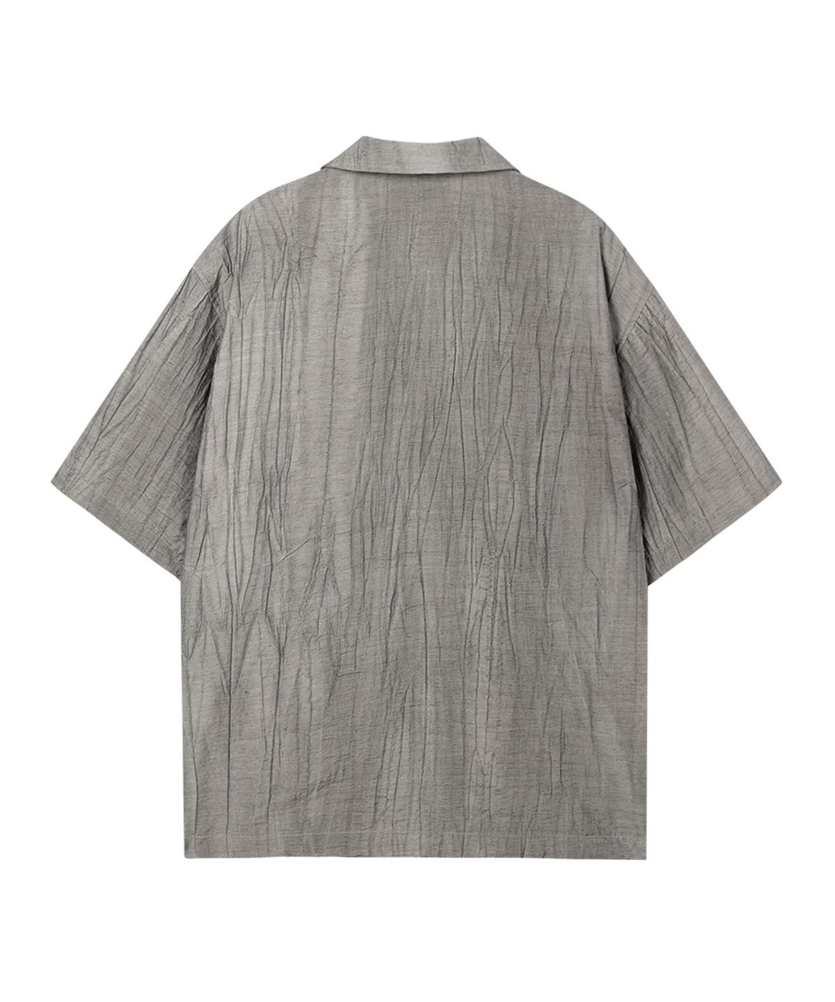 웨슬리 휴스턴(WESLEYHYUSTON) Crinkle linen open collar half shirt grey