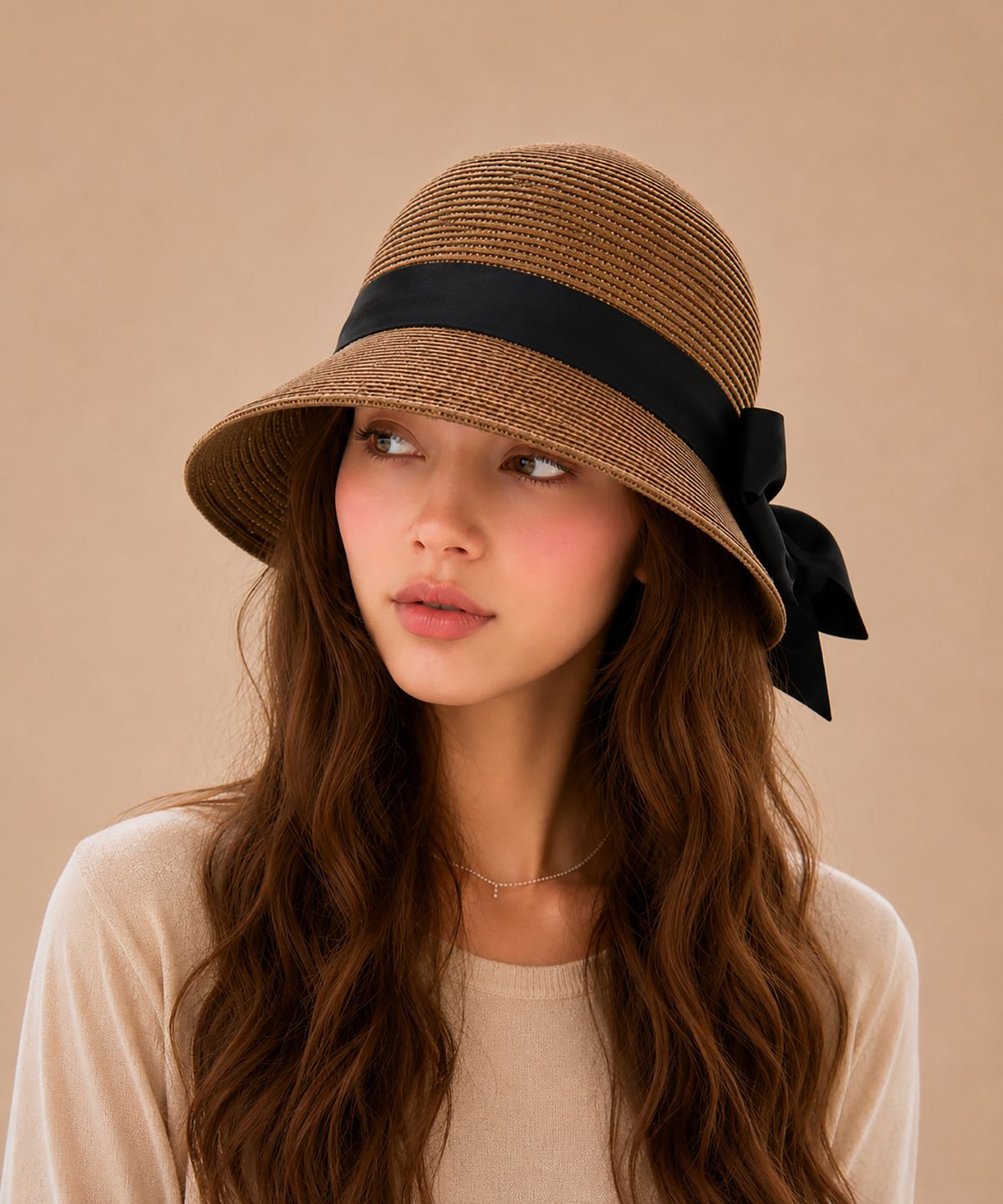 바스카라(VASCARA) Frill Ribbon Raffia Hat (3colors)