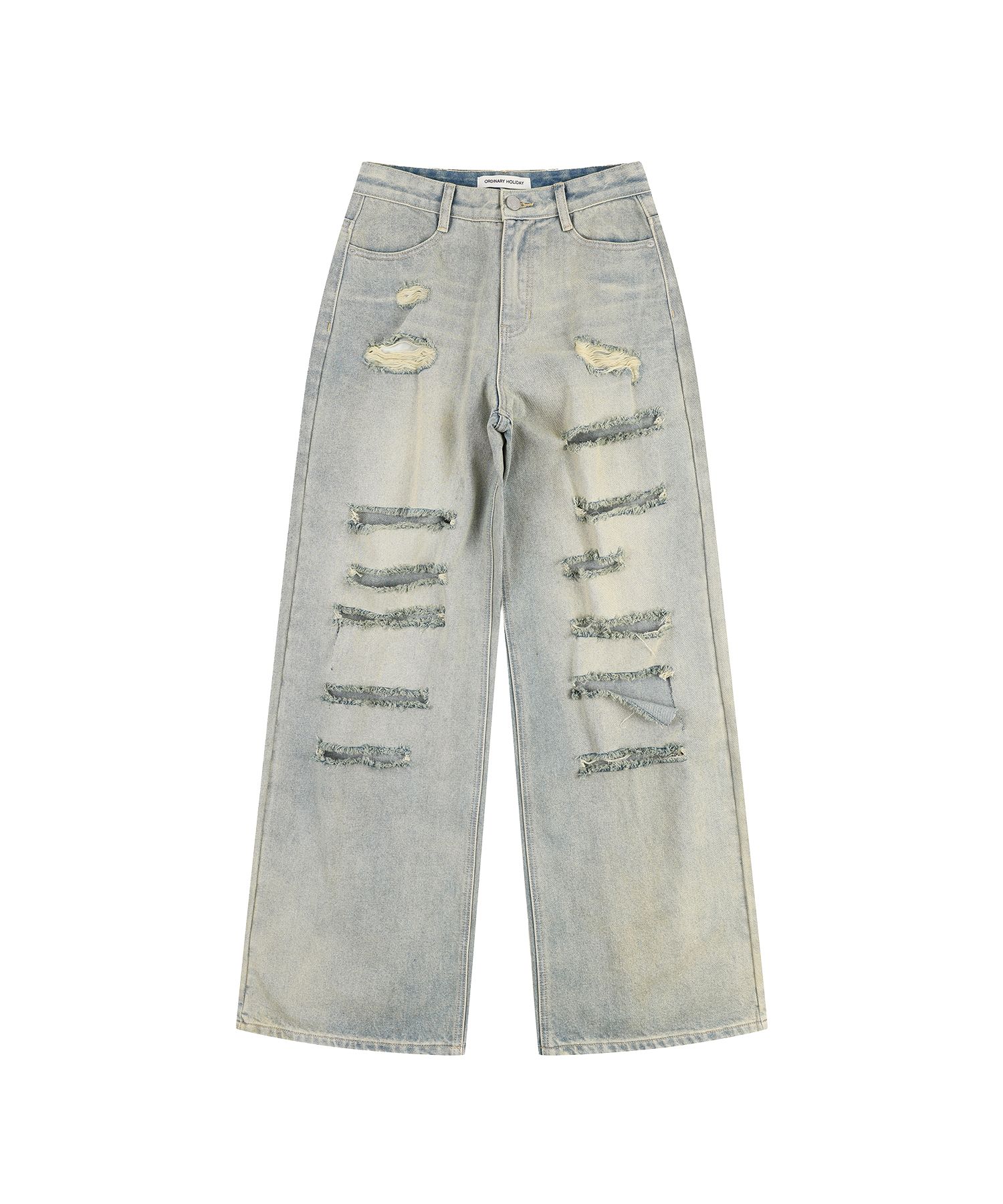 ORDINARY HOLIDAY ■ CUTTING DAMAGE WIDE DENIM PANTS デニム MUSINSA | ORDINARY HOLIDAY CUTTING DAMAGE WIDE DENIM PANTS