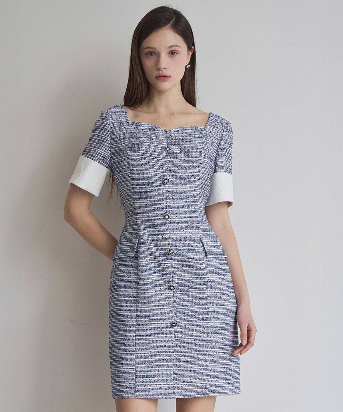 쥴리앤칼라(JULIY&CALLA) 25SS 칼라 110 원파인데이 미들턴 원피스 블루