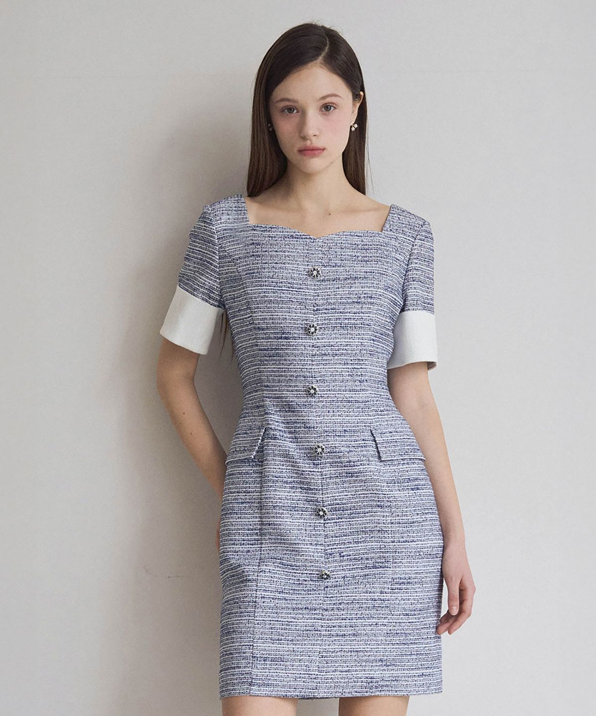 쥴리앤칼라(JULIY&CALLA) 25SS 칼라 110 원파인데이 미들턴 원피스 블루