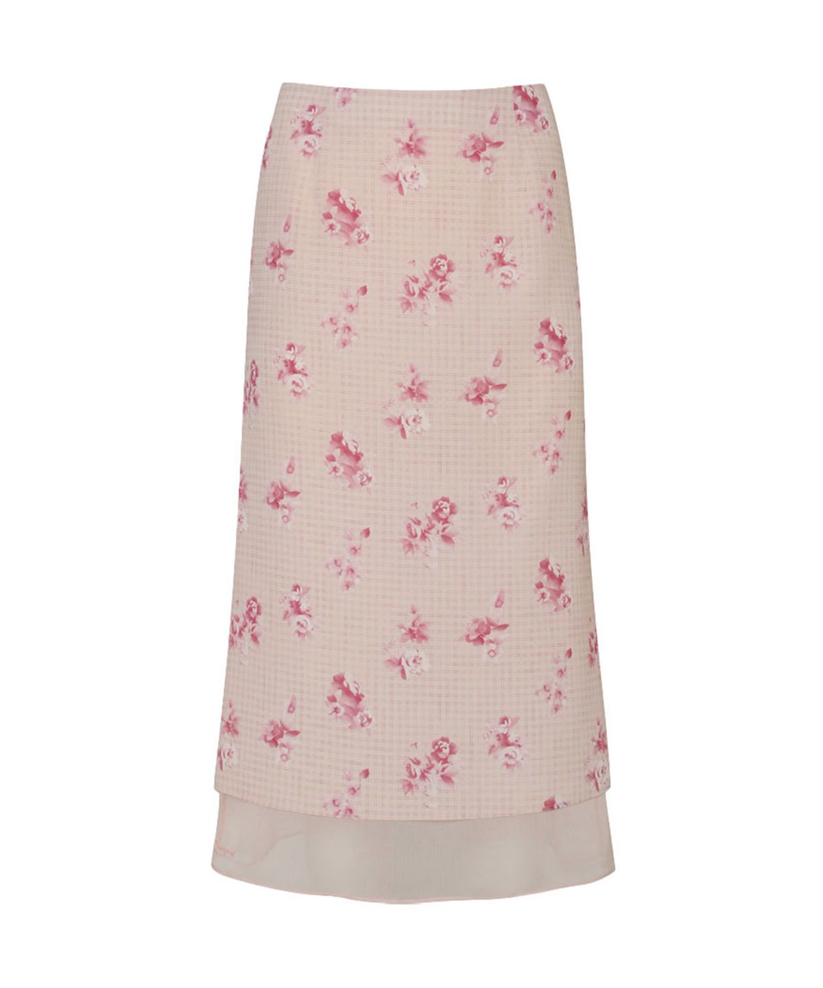 루루서울(LOULOUSEOUL) BonBon Floral Layered Skirt (Apricot)