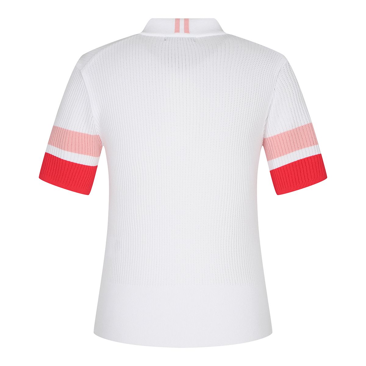 테일러메이드 어패럴(TAYLORMADE APPAREL) 여성 배색 카라 반팔 니트 TSO-61HG22-100