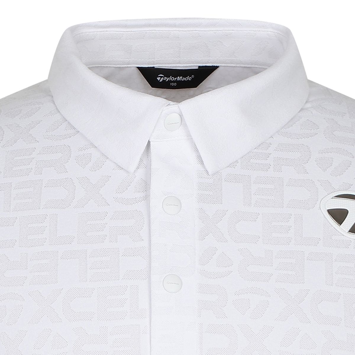 테일러메이드 어패럴(TAYLORMADE APPAREL) 남성 로고 자카드 카라 반팔 티셔츠 T8031TO2141-100