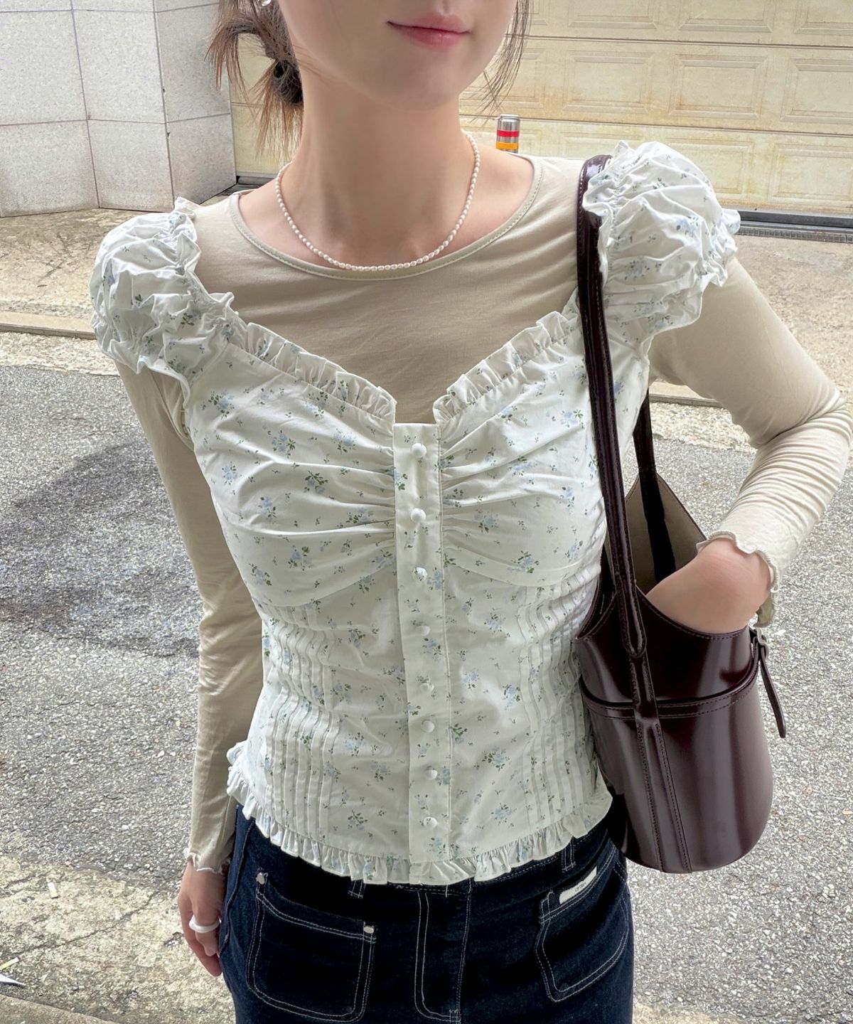 라츠유(LOTSYOU) Ella Blouse Ivory