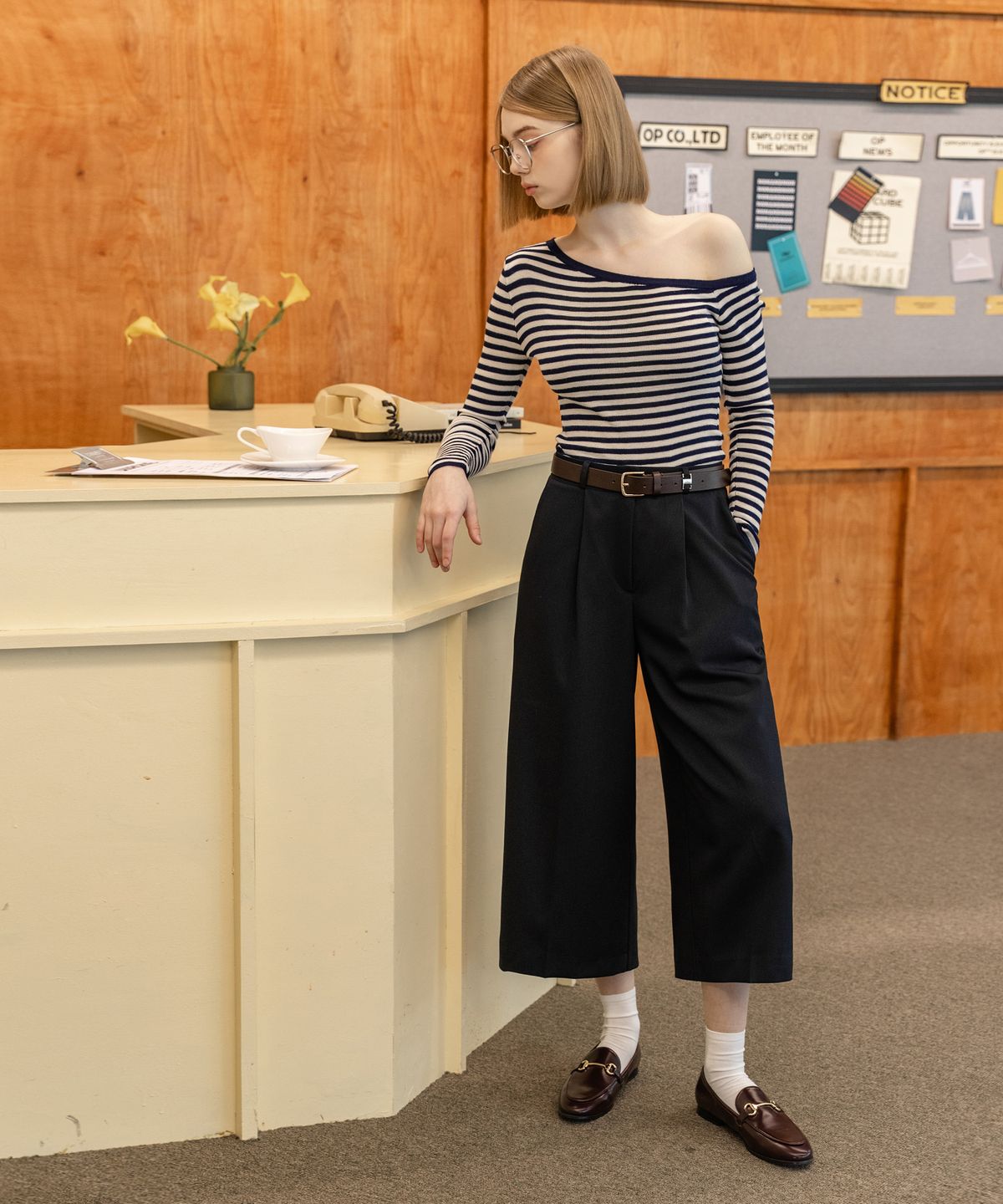 논앤논(NON AND NON) CURROT PINTUCK BERMUDA PANTS NNPT0001