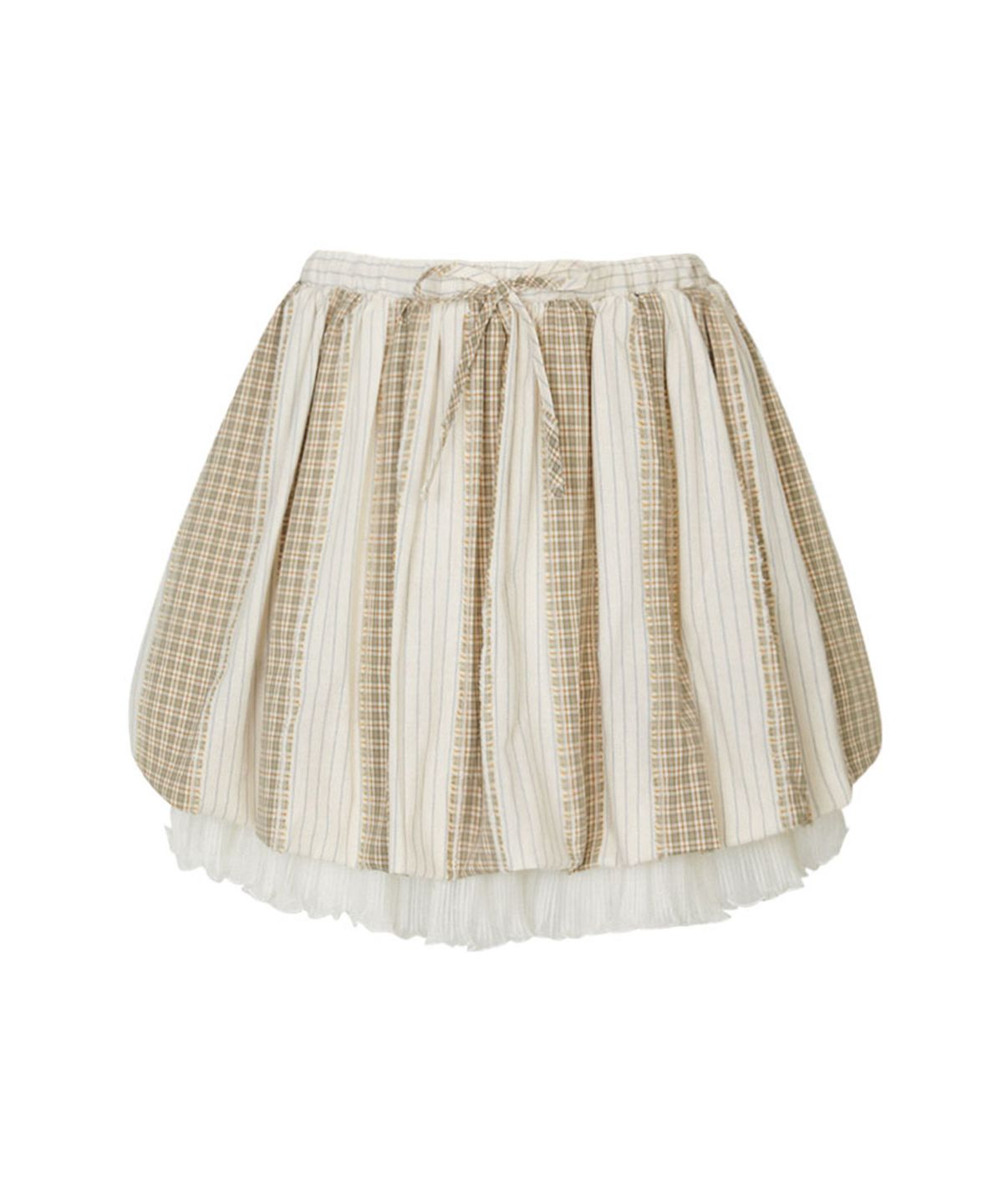 루루서울(LOULOUSEOUL) Baby Mushroom Mix Skirt (Beige)