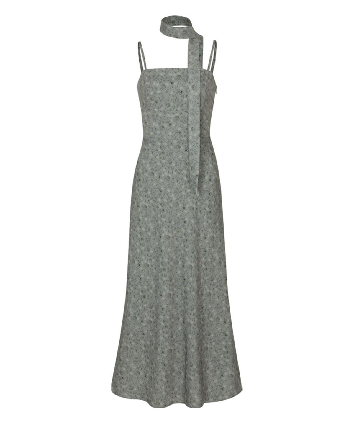 루루서울(LOULOUSEOUL) Brooke Slim Dress (Scarf Set / Gray)