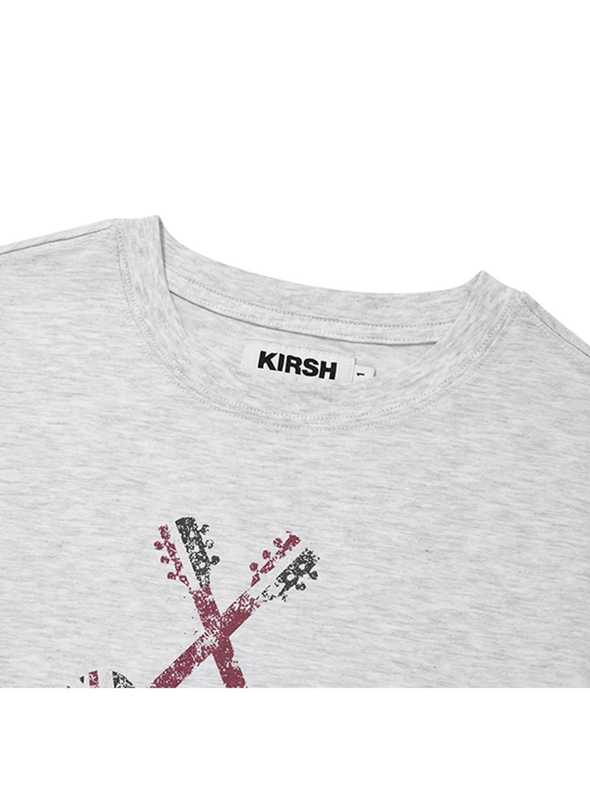 키르시(KIRSH) 유니언 잭 크롭 티셔츠 [멜란지 그레이]
