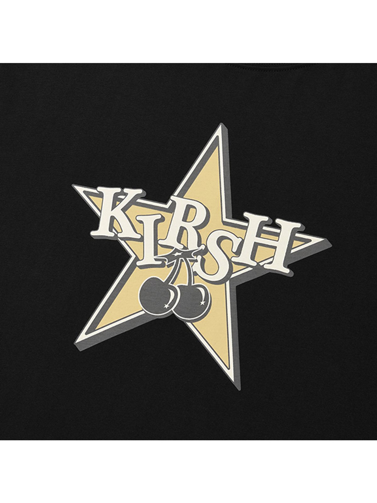 키르시(KIRSH) 락 체리 그래픽 루즈핏 티셔츠 [블랙]
