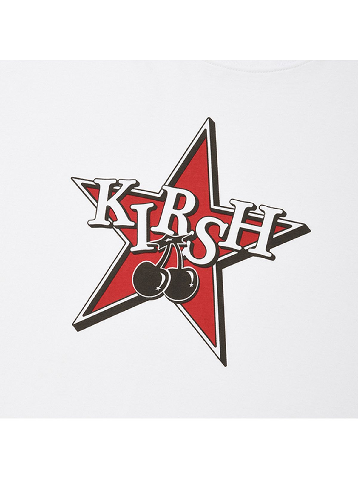 키르시(KIRSH) 락 체리 그래픽 루즈핏 티셔츠 [화이트]
