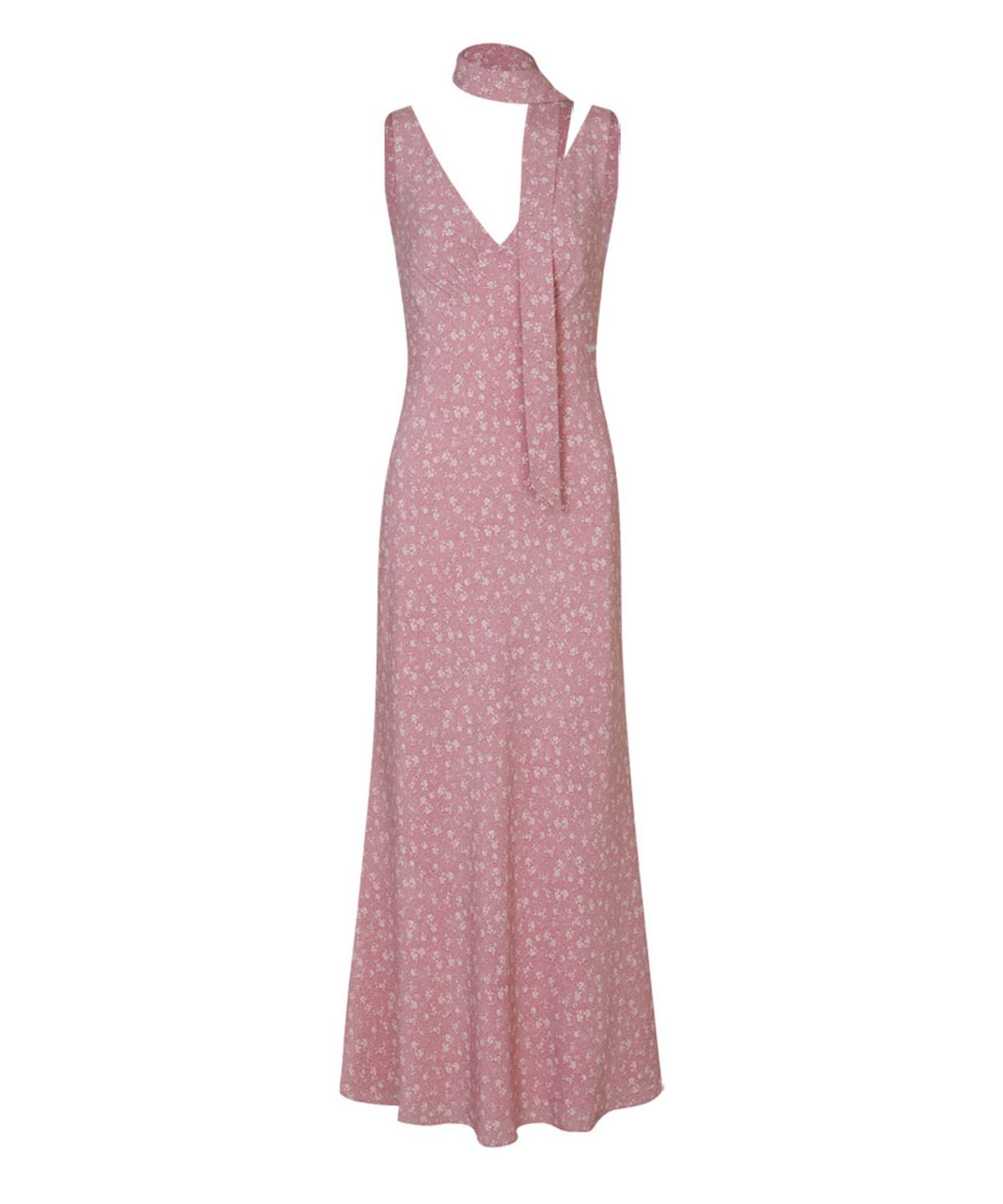 루루서울(LOULOUSEOUL) Sunday Floral Slim Dress (Scarf Set / Pink)