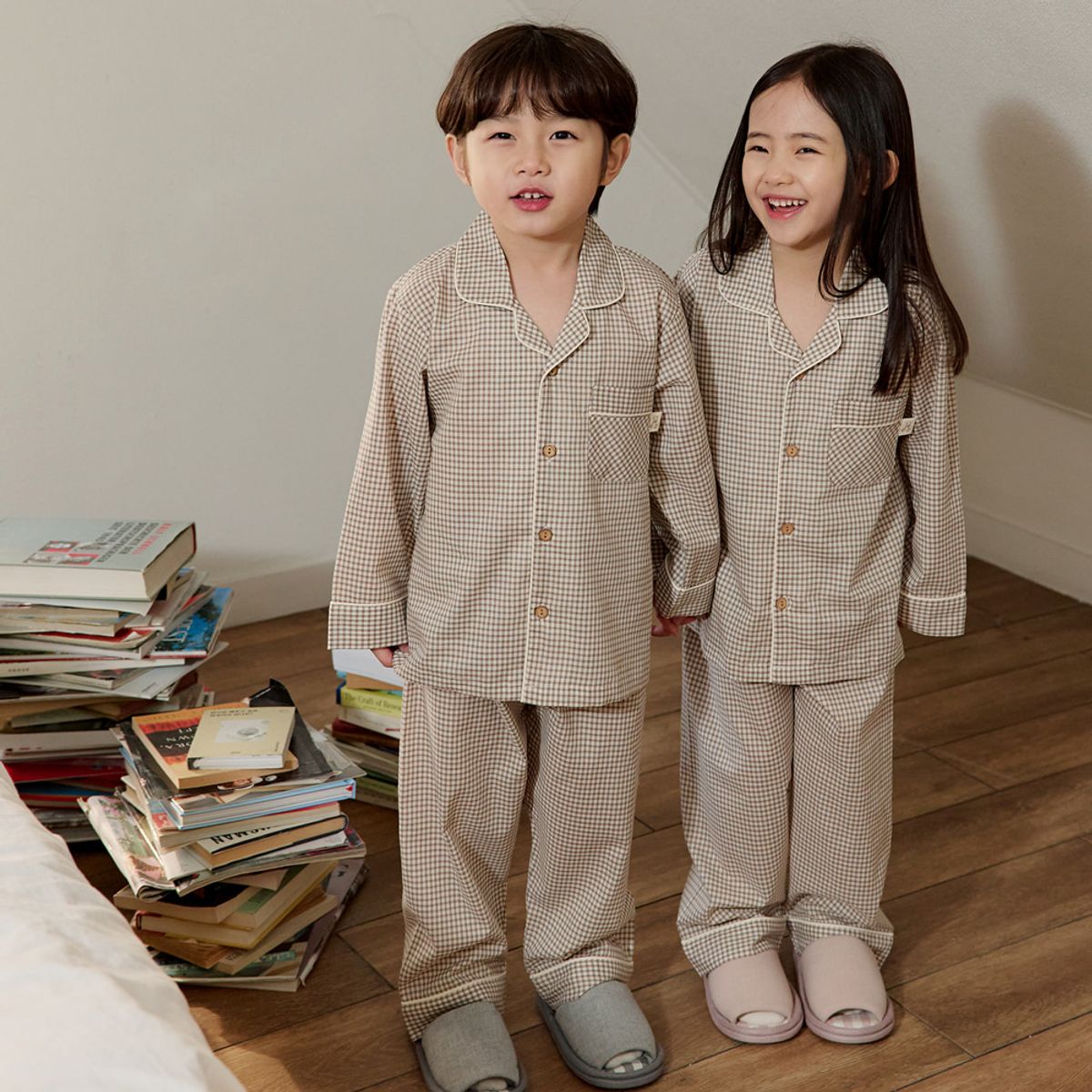 찌니야(JJNIYA) 로얄 40수 순면 공용 아동잠옷 긴팔상하세트
