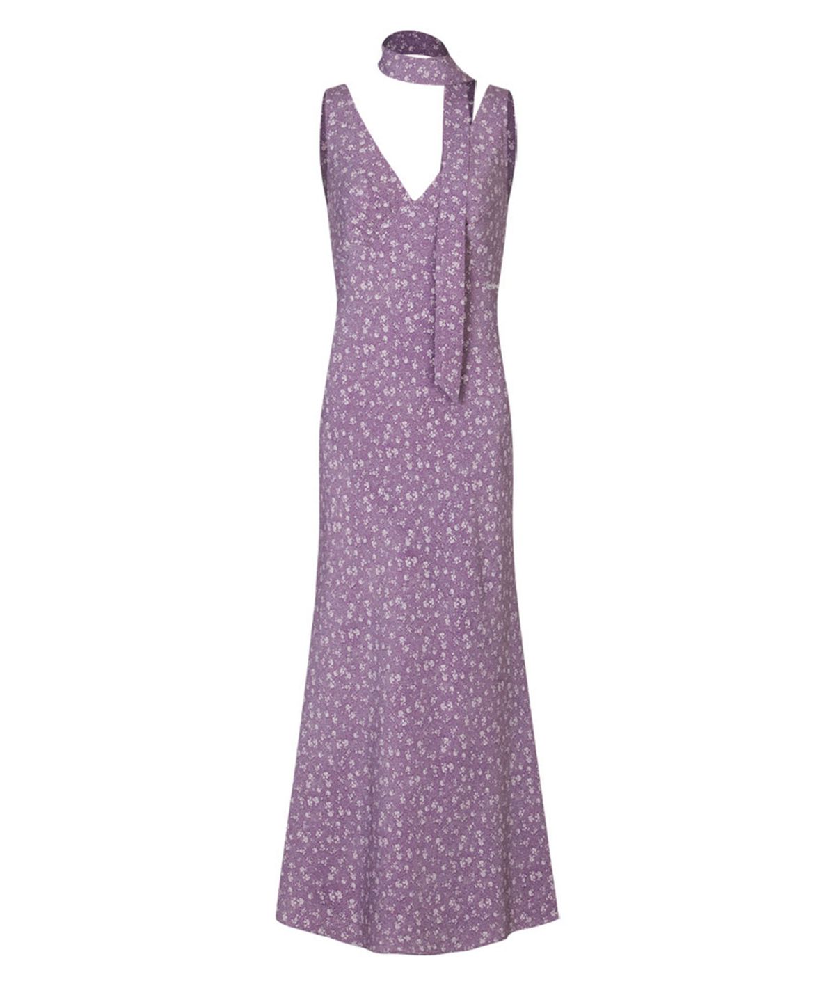 루루서울(LOULOUSEOUL) Sunday Floral Slim Dress (Scarf Set / Lavender)