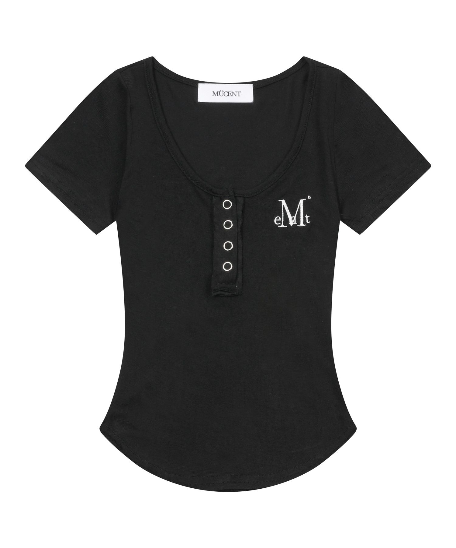 MUSINSA | MUCENT Haring Signature Logo Snap Button Gulim