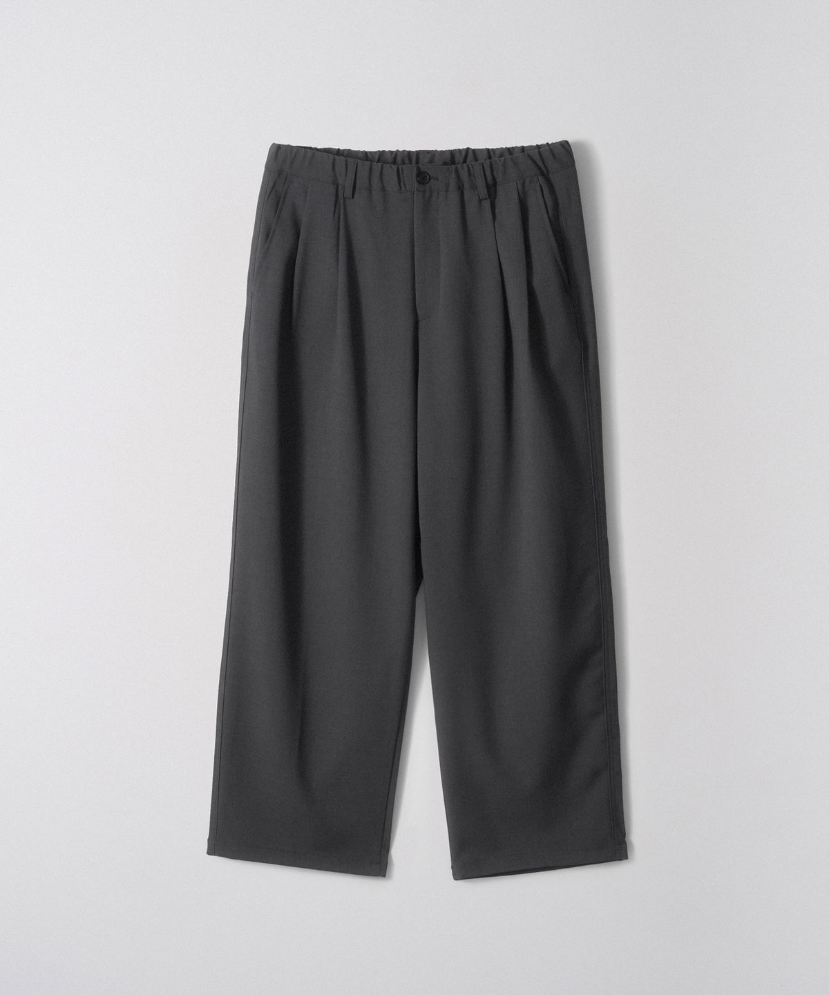 이지오(EZIO) Wave Wide Banding Pants_Charcoal