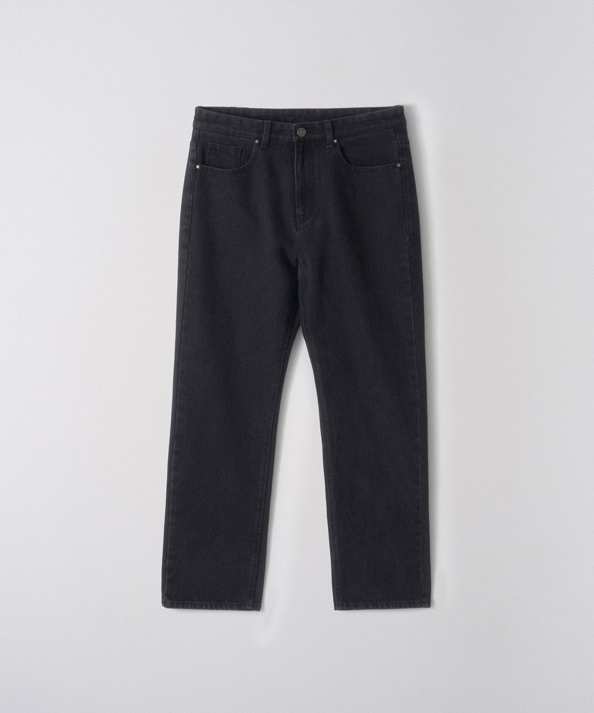 이지오(EZIO) Denim Straight Fit Pants_Charcoal