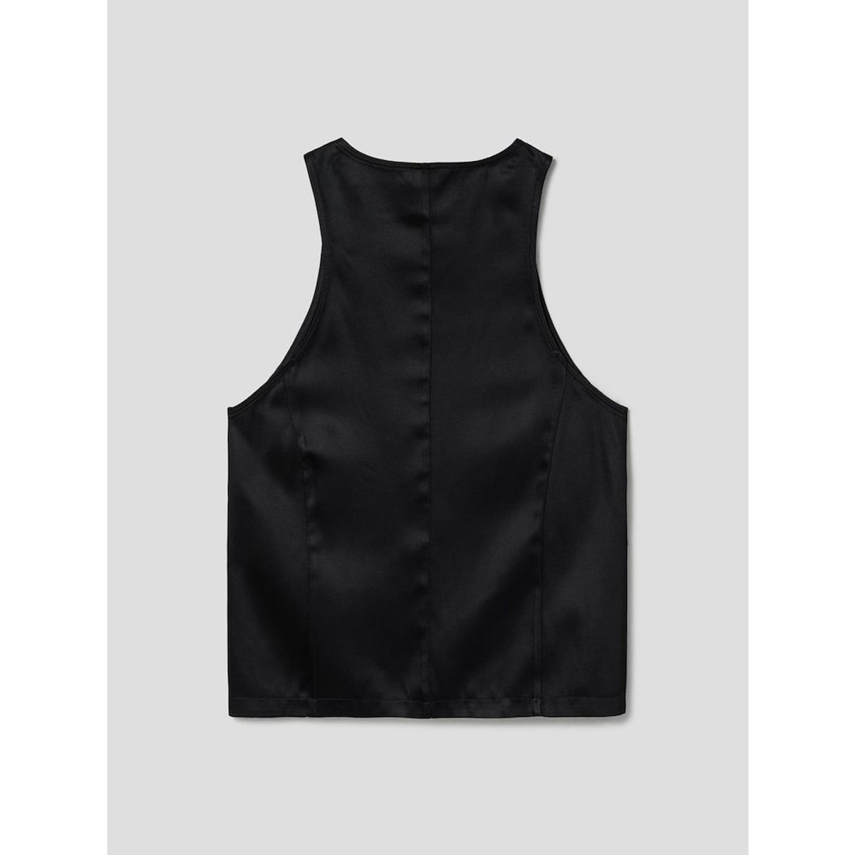 앙개(ANGGAE) Satin Tank ZipUp Vest  Black