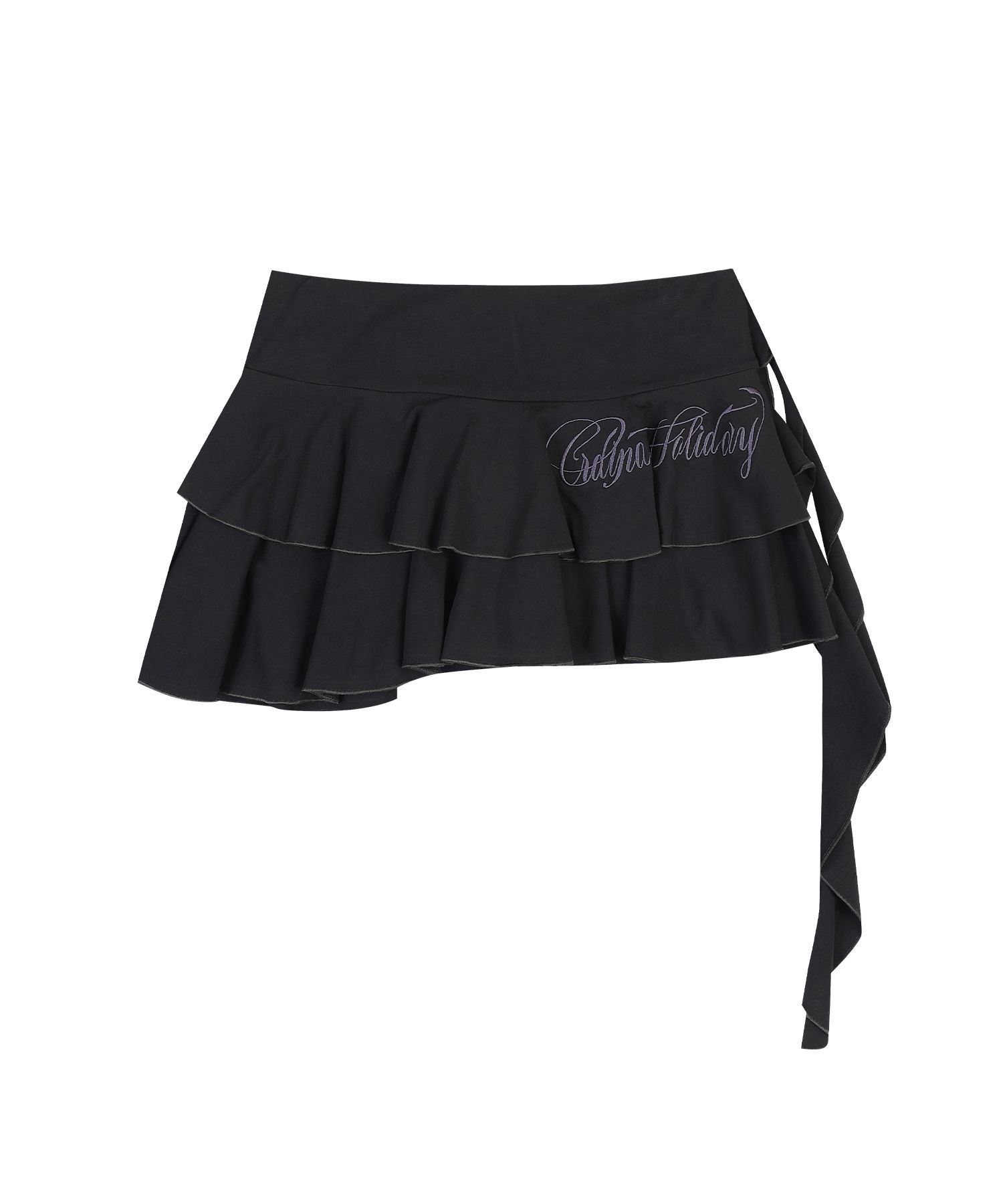 MUSINSA公式 | ORDINARY HOLIDAY [VONDUTCH] TIERED MINI SKIRT [BLACK]
