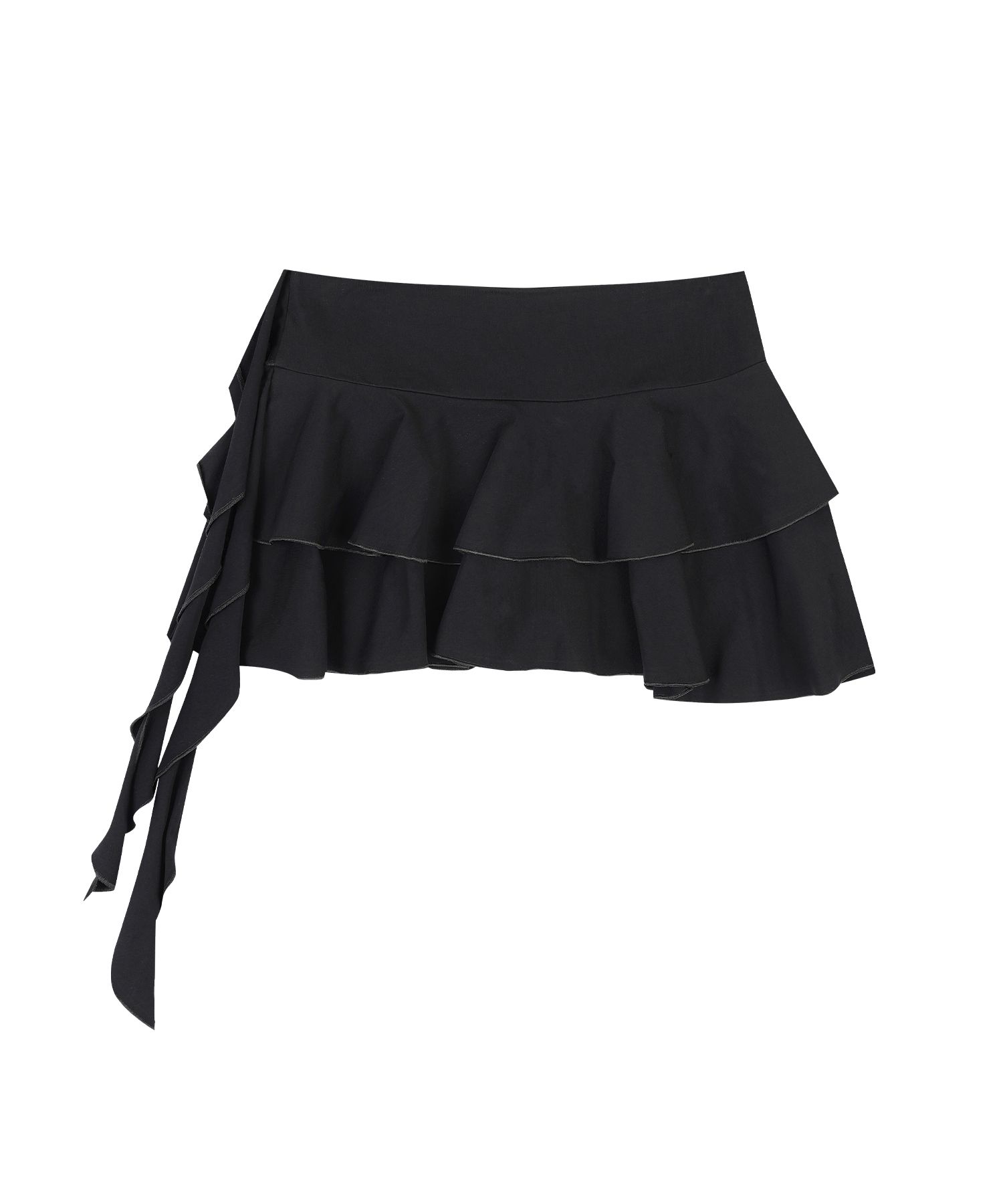 MUSINSA公式 | ORDINARY HOLIDAY [VONDUTCH] TIERED MINI SKIRT [BLACK]