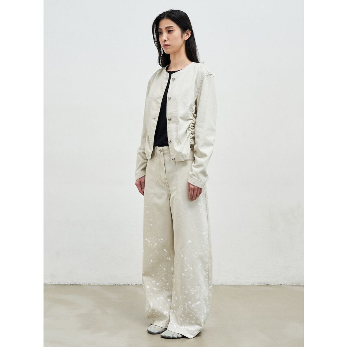 앙개(ANGGAE) Artist Denim Jacket  Ivory