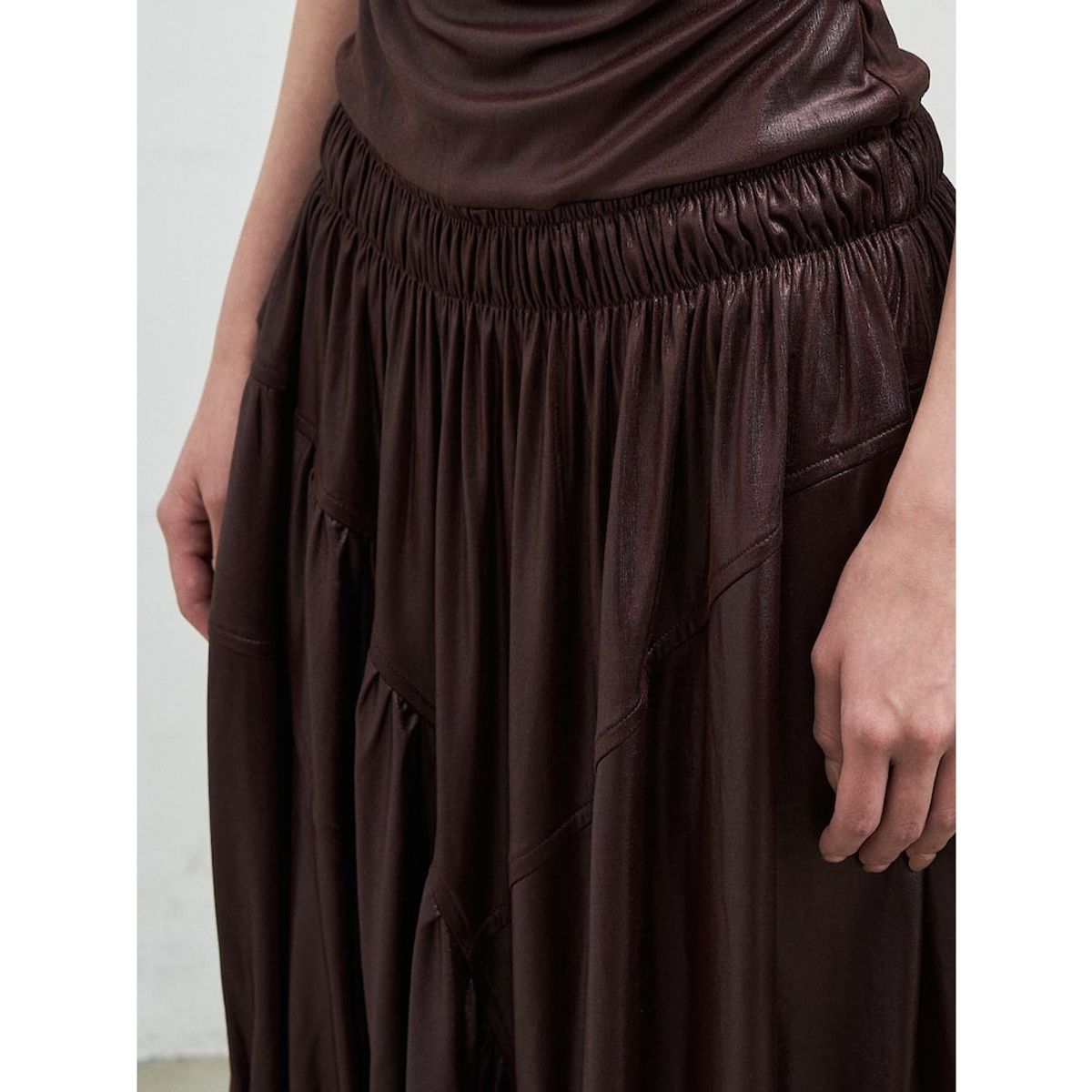 앙개(ANGGAE) Balloon Jersey Dress  Brown