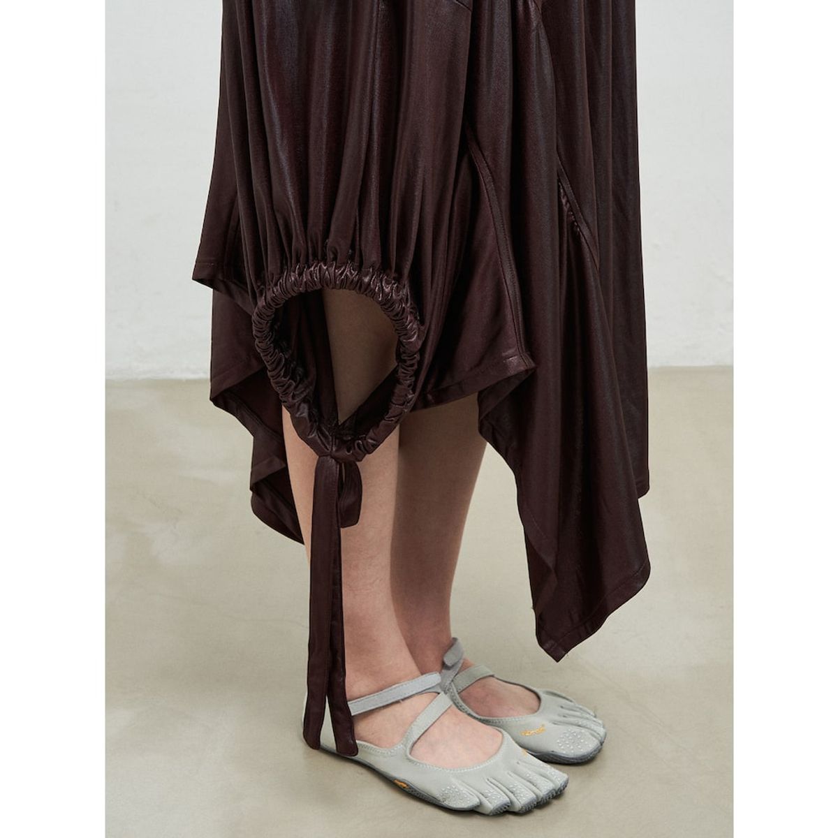 앙개(ANGGAE) Balloon Jersey Dress  Brown