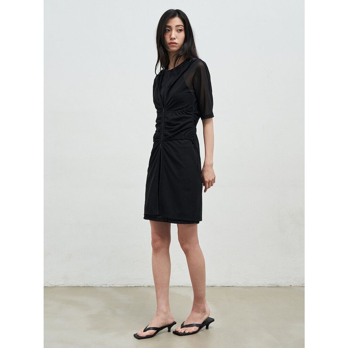 앙개(ANGGAE) Power Net ZipUp  Black