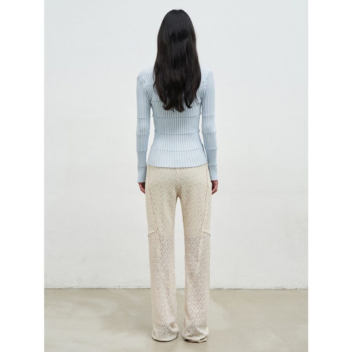 앙개(ANGGAE) Lace Line Pants  Ivory