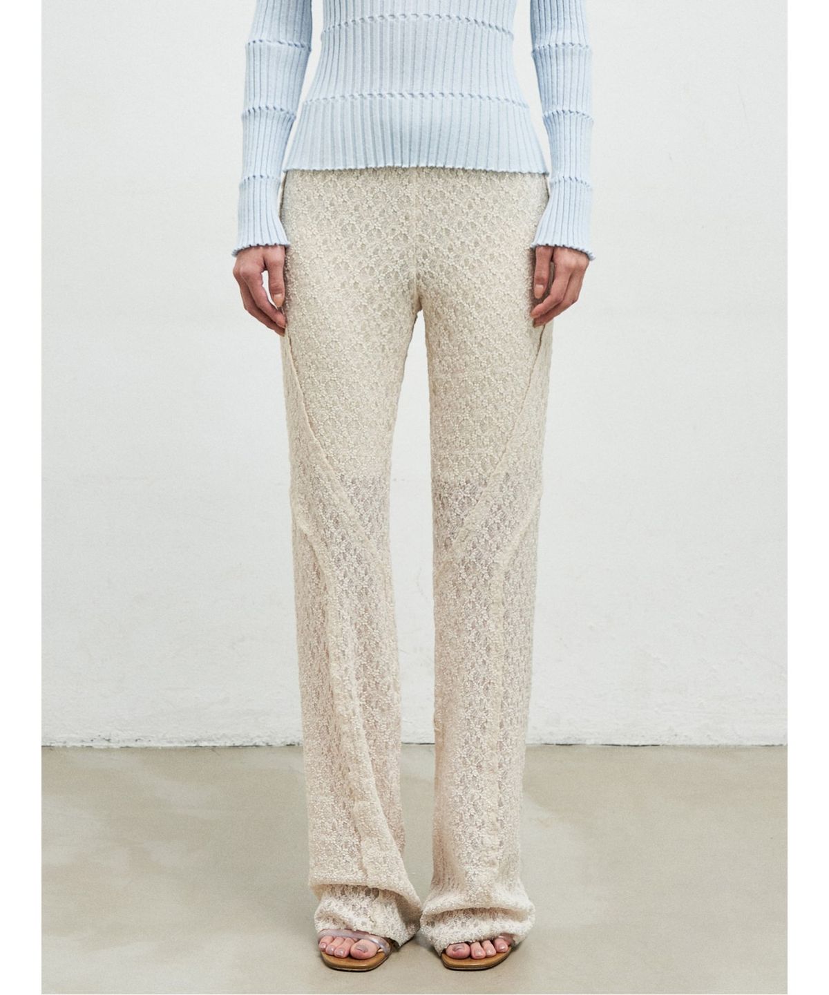 앙개(ANGGAE) Lace Line Pants  Ivory